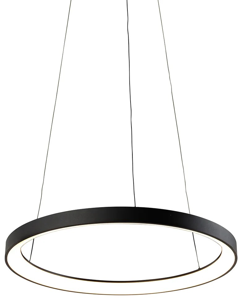 Lampă pendant design negru cu LED-uri reglabile Easylift - Hoop