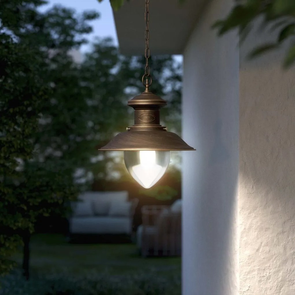 Lustra exterior IP44 realizata manual din alama Amalfi