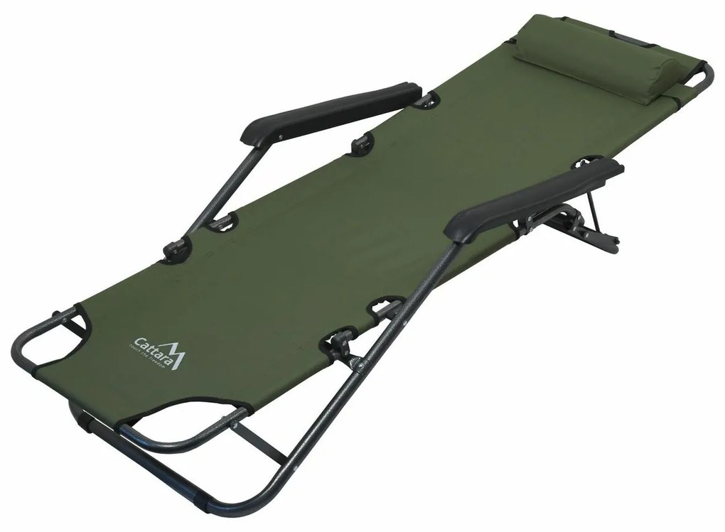 Cattara 13516 Șezlong pliabil Comfort , verde, 155x 61 cm