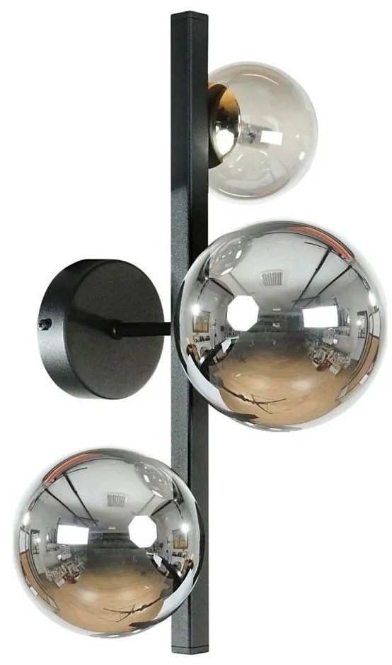 Zuma Line 1216 - Aplică de perete SERENITY 3xG9/8W/230V negru/fumuriu