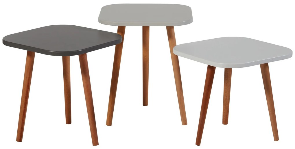Set măsuțe cafea Tuvantille T (antracit + Stejar alb). 1127621