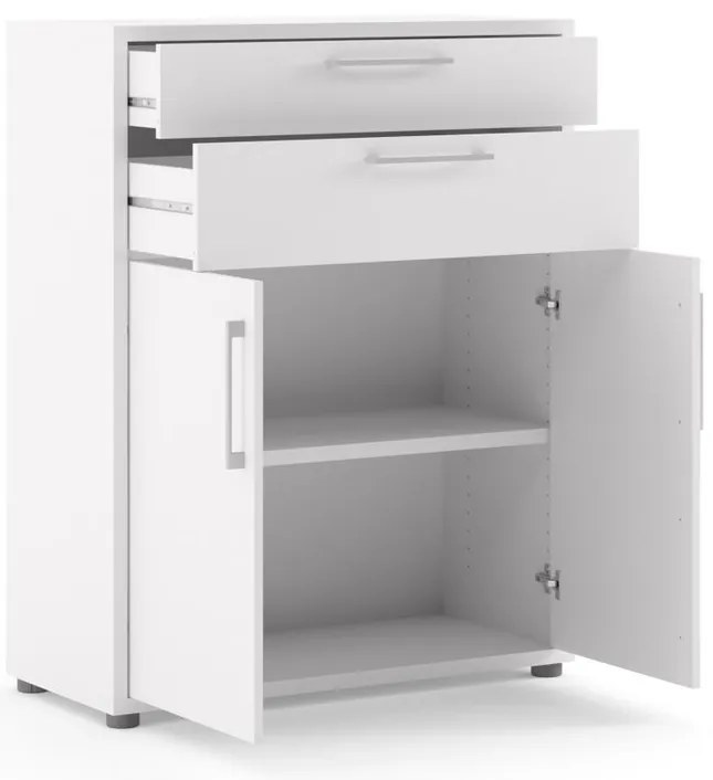 Dulap Modulo 89 x 40 x 113 cm, sertare și uși, alb