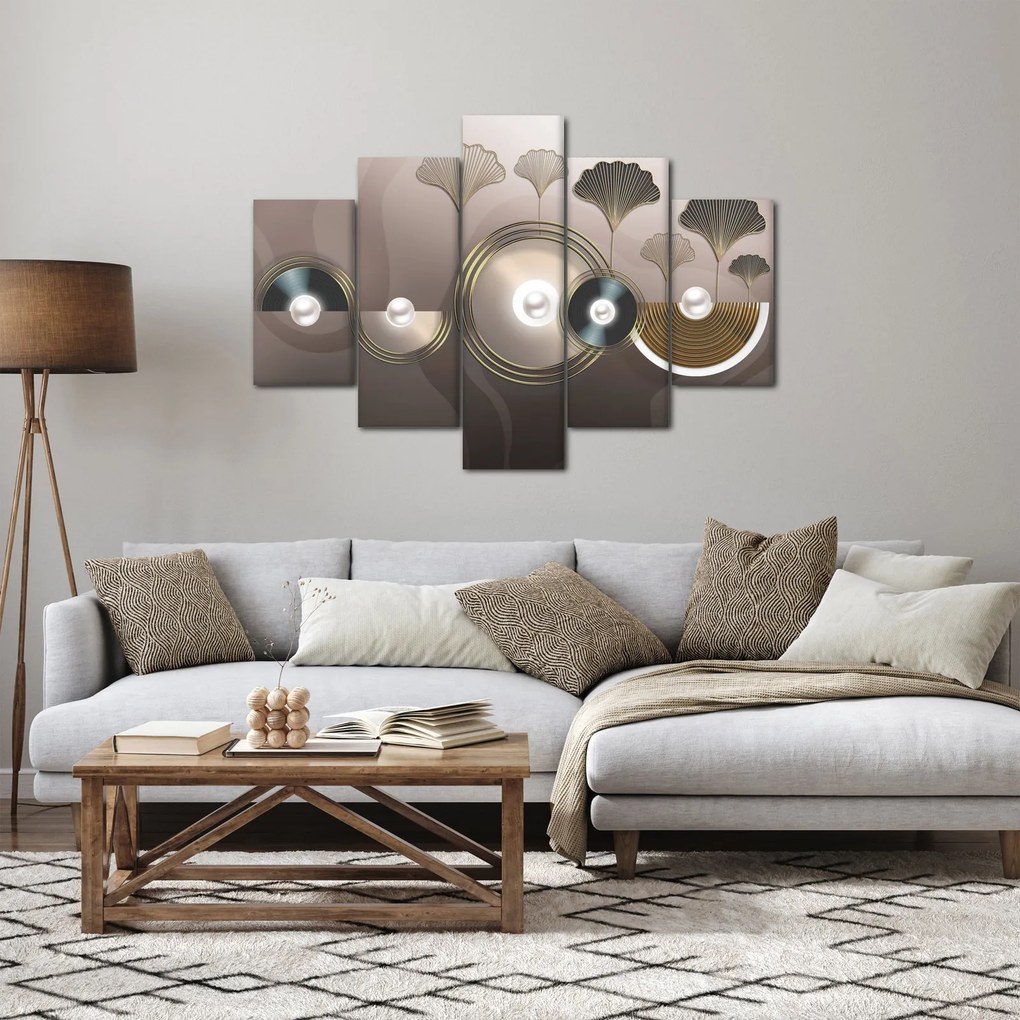 Tablou - Abstract maro-auriu (150x105 cm)