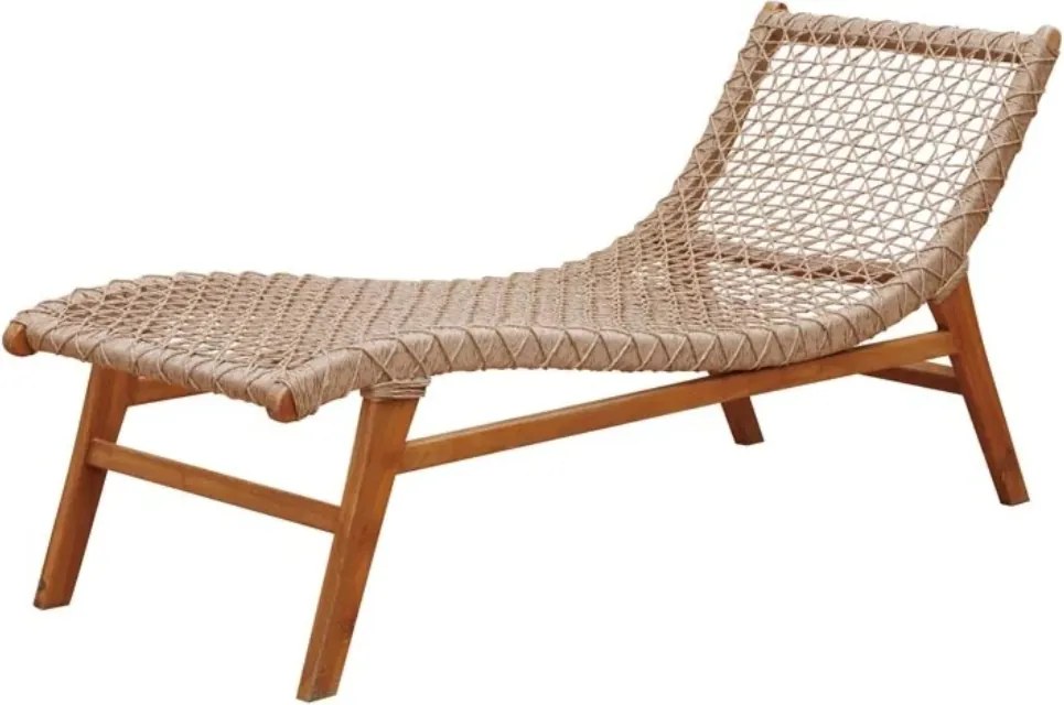 Sezlong de exterior, natur, din lemn de tec, Kuta
