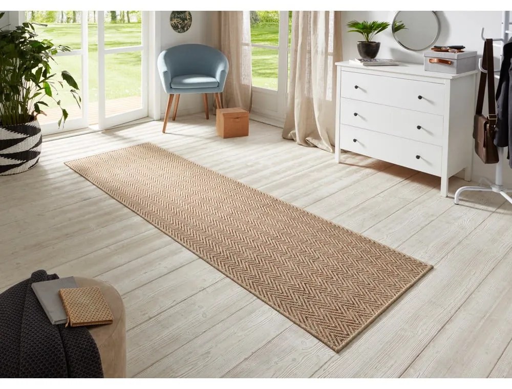 Covor tip traversă BT Carpet Nature 500, 80 x 250 cm, maro închis