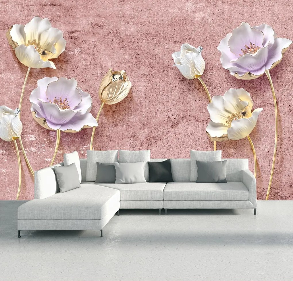 Fototapet - Flori aurii (147x102 cm)