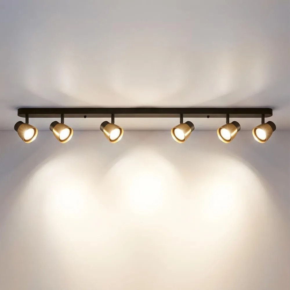 Brilagi - Corp de iluminat cu spoturi NUGGET 6xGU10/30W/230V negru/auriu