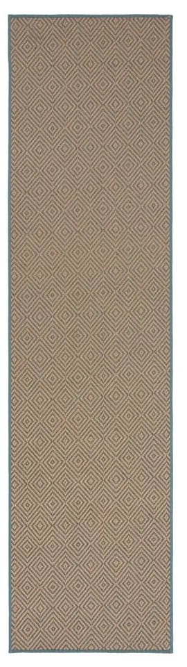 Covor tip traversă pentru scări albastru/în culoare naturală din iută 60x600 cm Diamond – Flair Rugs