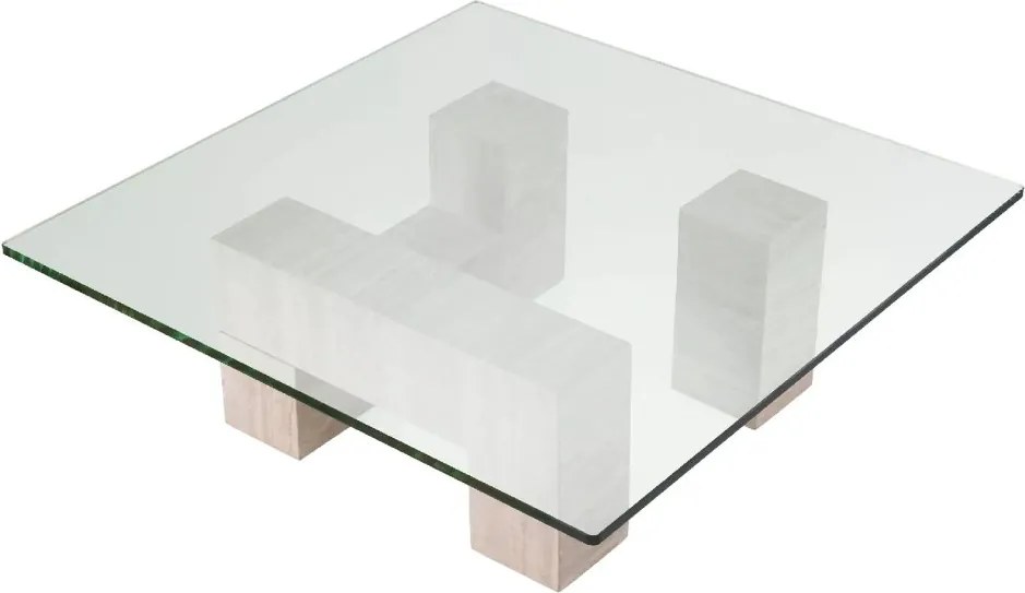Masuta design LUX din travertin Ikal 100x100cm