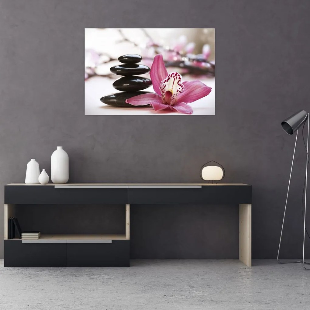 Tablou cupietre pentru masaj și orhidee (90x60 cm)