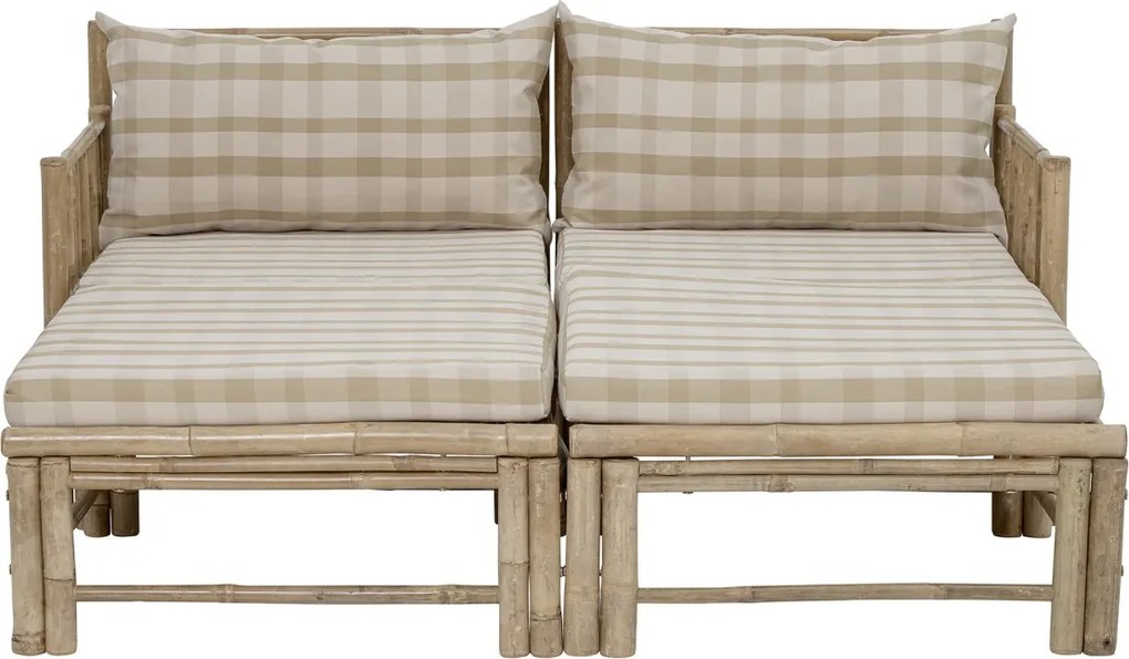 Puf modular de exterior natur din lemn de bambus, „Korfu”