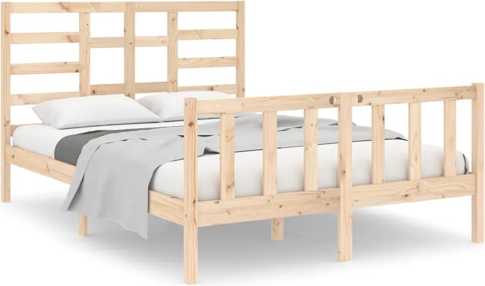 vidaXL Cadru de pat mic dublu, 120x190 cm, lemn masiv