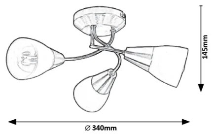 Rabalux 5690 - Plafonieră CONNOR 3xE14/40W/230V