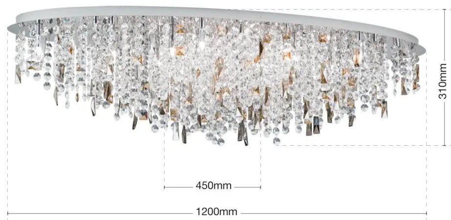 Lustra cristal K9 design elegant de lux CRYSTALRIVER crom