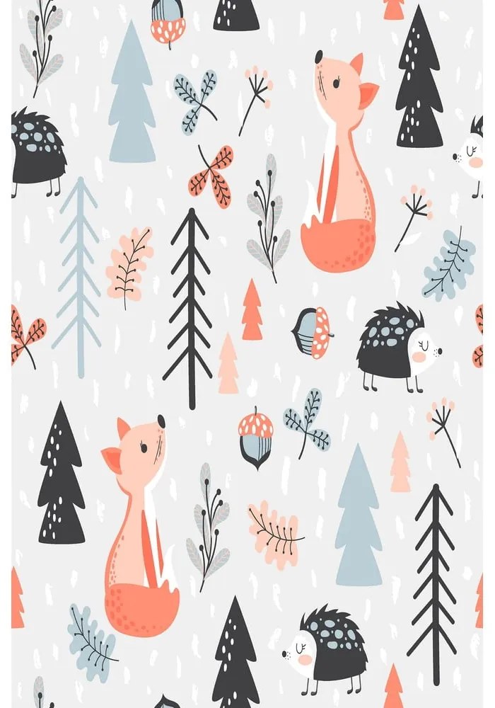 Covor antiderapant pentru copii Homefesto Forest, 80 x 120 cm