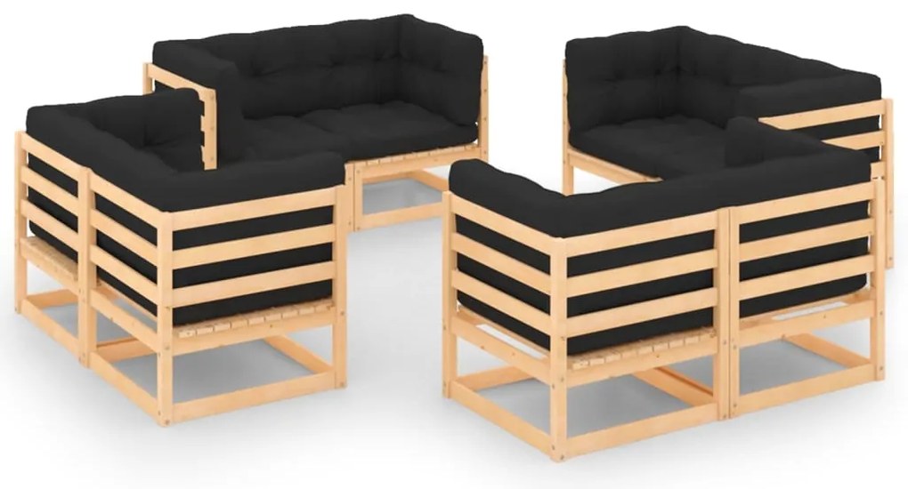 vidaXL Set mobilier de grădină din 8 piese, lemn masiv de pin
