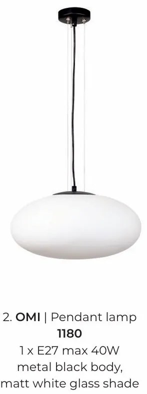 Lustra suspendata moderna Omi negru, 40cm