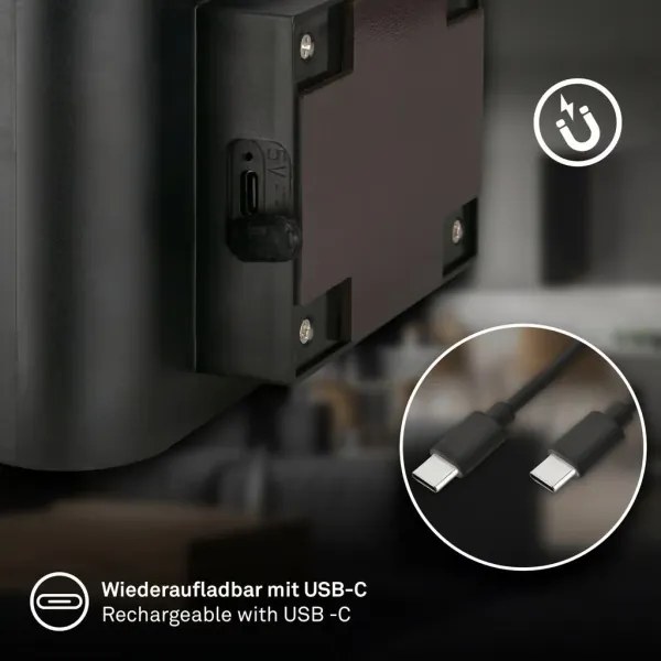 Briloner 3878015 - Aplică LED de perete reîncărcabilă cu senzor CHAT LED/3W/5V 2000 mAh, negru