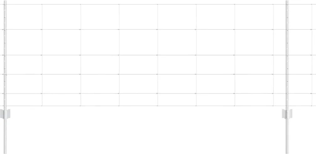 vidaXL Gard cu Stâlp Argintiu 0,8 x 25 m Oțel