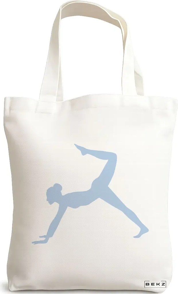 Sacosa de Panza pentru Cumparaturi, Geanta Tote Yoga 5, 38x34.5 cm, Alba, BEKZ®