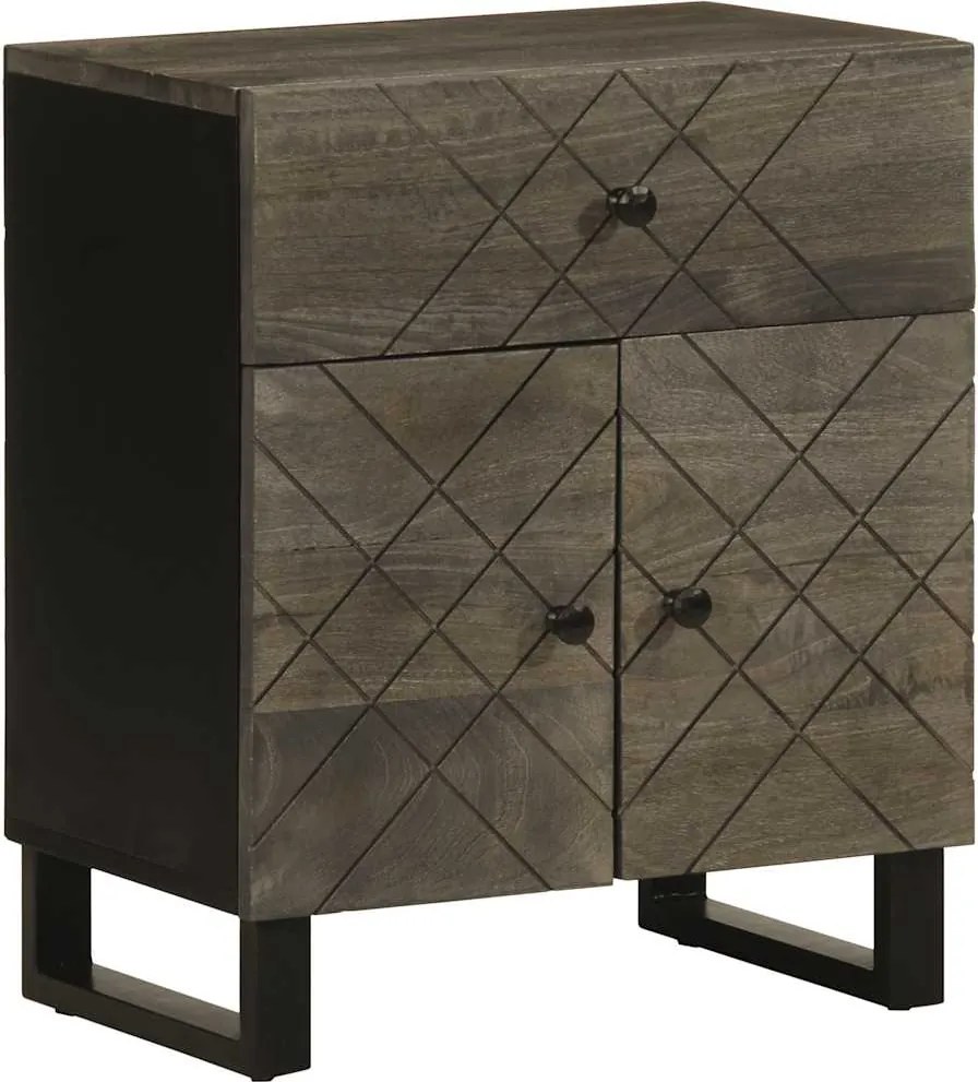 vidaXL Noptieră, negru, 50x33x60 cm, lemn masiv de mango