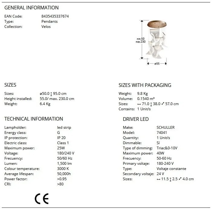 Lustra LED suspendata design ultra-modern Velos II auriu