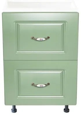 Corp inferior 50 cu 2 sertare metalice greutate Zebra MDF Verde