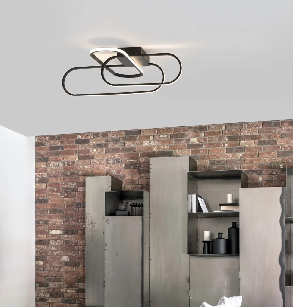 Lustra LED dimabila, design modern ARTE, negru