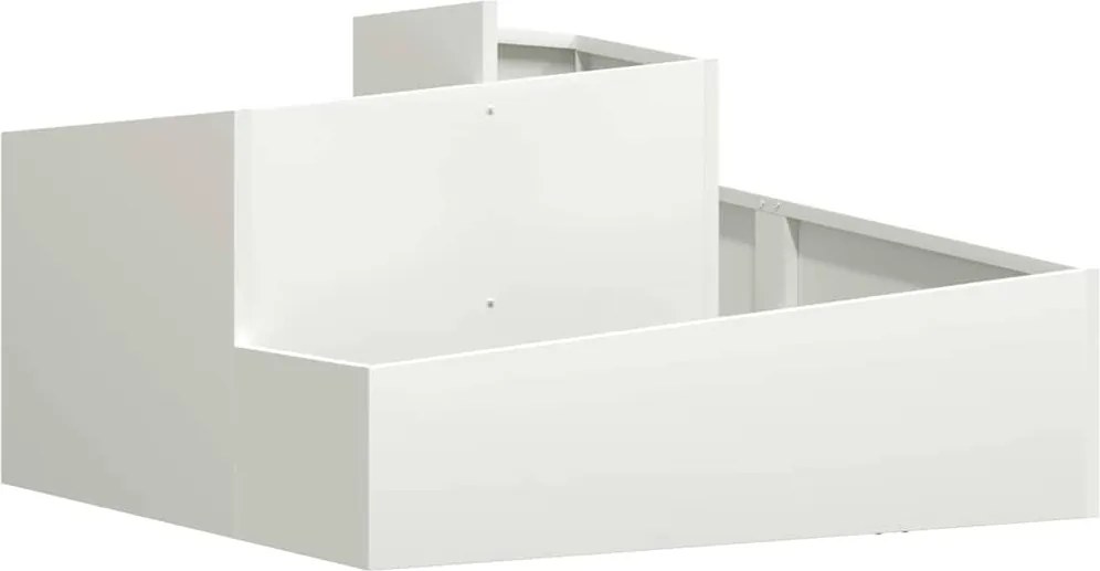 vidaXL Vază pentru Grădină Alb 80 x 80 x 50 cm Oțel laminat la rece