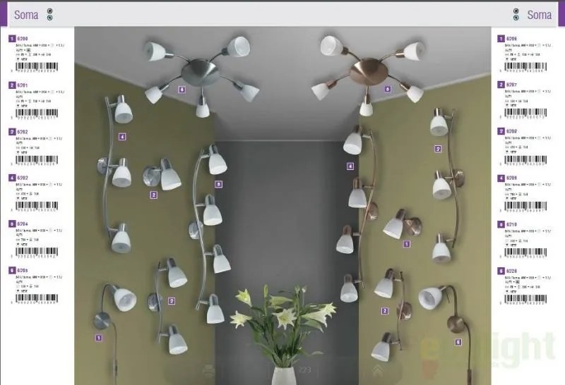 Lustra, Plafonier cu 3 spoturi, finisaj bronz, Soma 6308 RX