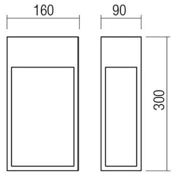 Redo 90603 - Aplică de perete LED STAND pentru exterior, 20 W, 230 V, IP65, antracit