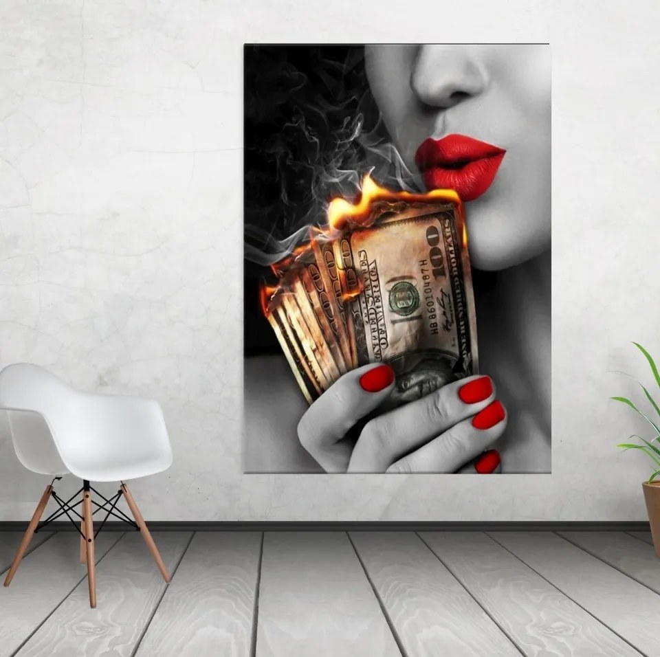 Tablou canvas Money To Burn 120x80 cm