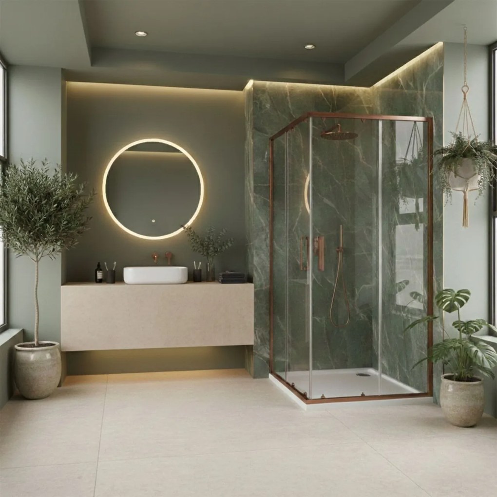 Cabina de dus Rea City 80x80 cm Copper Brush