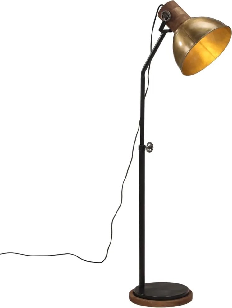 vidaXL Lampă de podea 25 W, alamă antichizată, 30x30x100-150 cm, E27