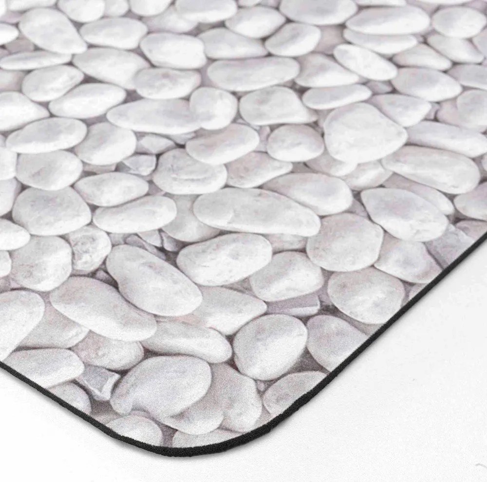 Covoraș de baie alb-gri din cauciuc 50x80 cm Leandra – douceur d'intérieur