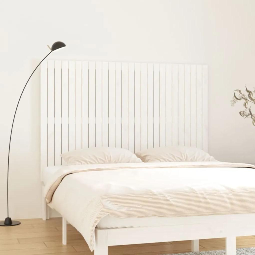 824959 vidaXL Tăblie de pat pentru perete, alb, 166x3x110 cm, lemn masiv pin