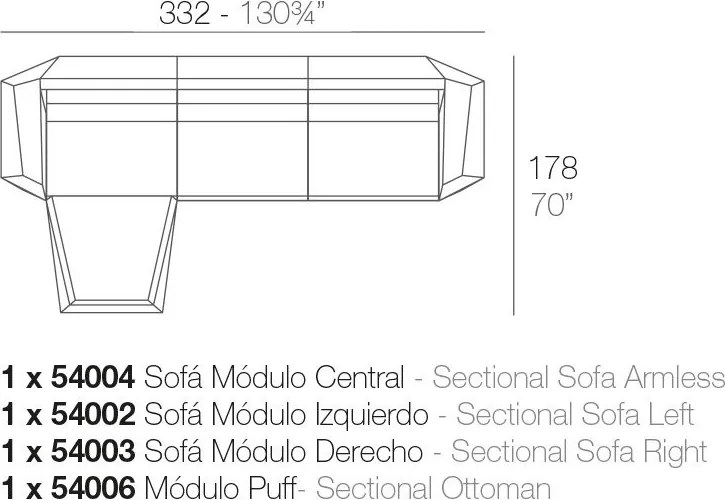 Canapea modulara FAZ Modul Stanga