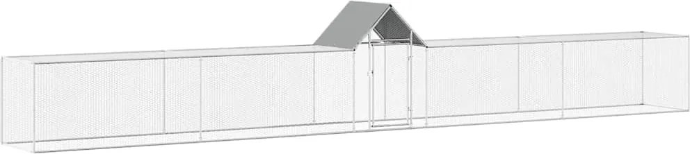 vidaXL Coteț pentru păsări, 9 x 1 x 1,5 m, oțel galvanizat