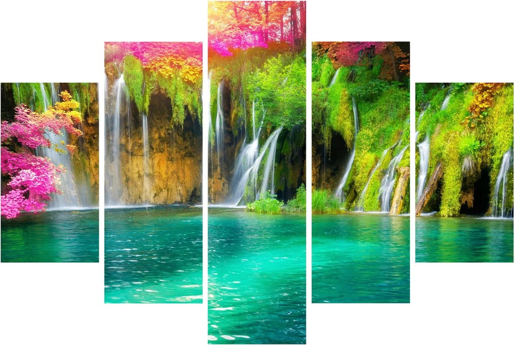 Tablou - Cascada, Lacurile Plitvice, Croația (150x105 cm)