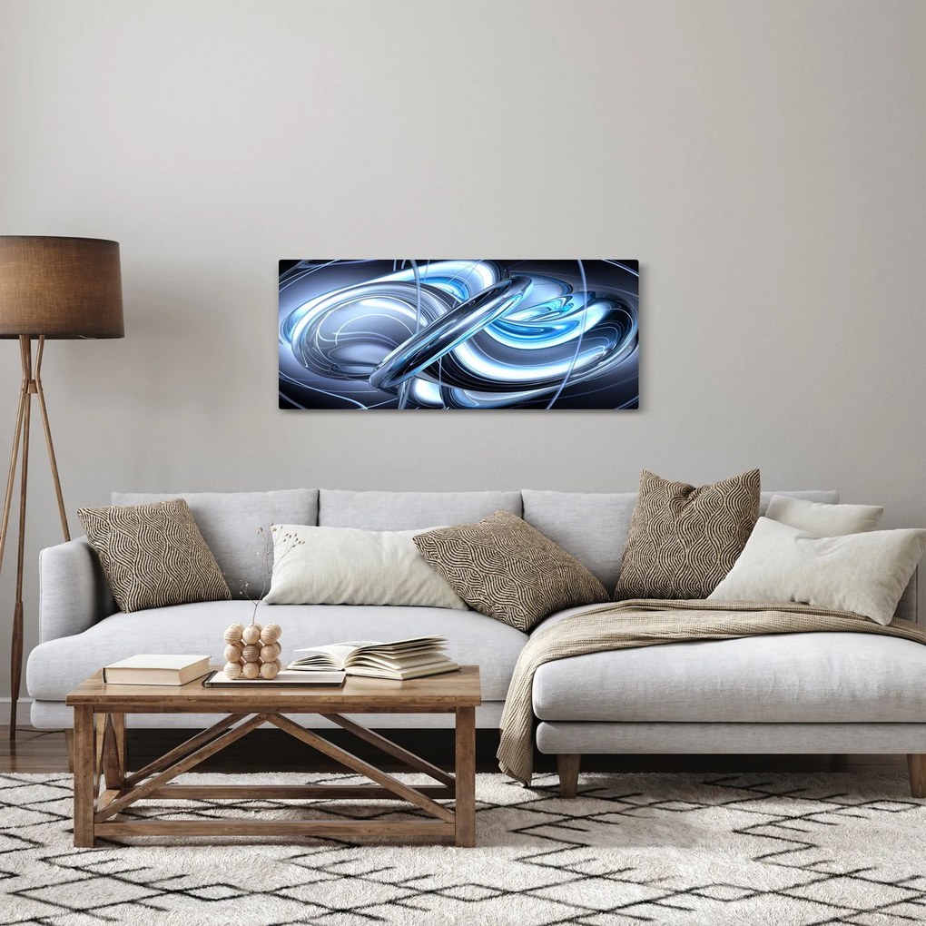 Tabloul cu abstracție albastră (120x50 cm)