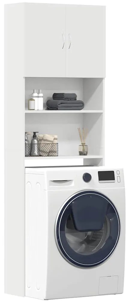 vidaXL Dulap pentru mașină de spălat alb 64x24x190 cm lemn prelucrat