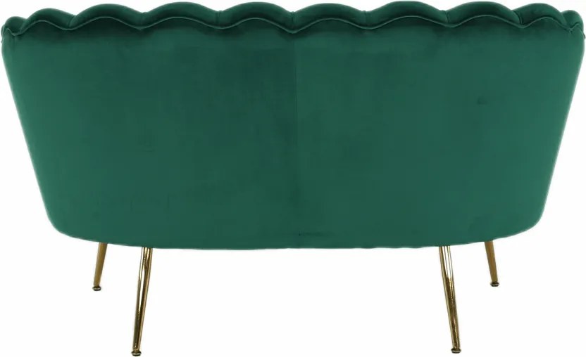 Bancă în stil Art-deco, catifea Velvet smarald/crom auriu, NOBLIN