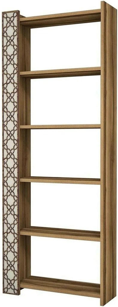 Biblioteca CITY, alun/bej, PAL melaminat, 65x24x170 cm