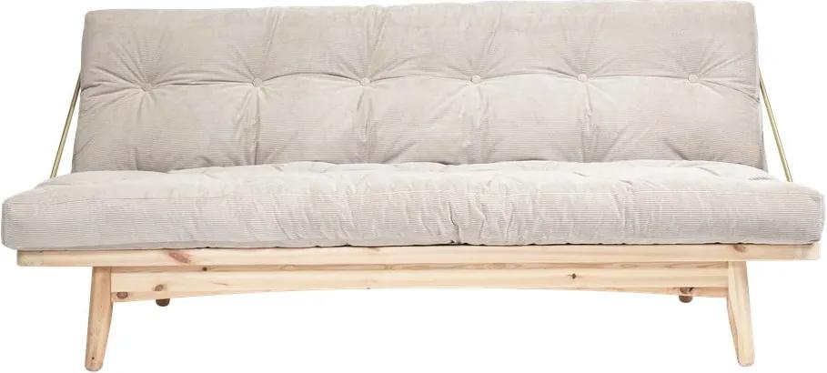 Canapea variabilă cu tapițerie din catifea reiată Karup Design Folk Raw/Natural