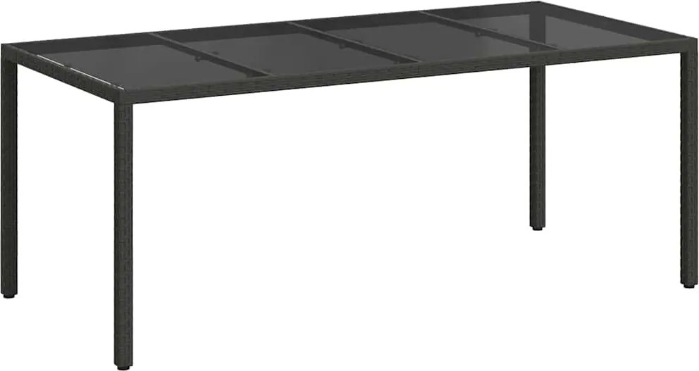 vidaXL Masă de Grădină Negru 190 x 90 x 75 cm poliratan