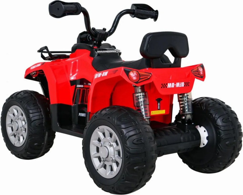 ATV Electric cu acumulator pentru copii NOVOKIDS™ Madness Quad PRO , Cu melodii si lumini, Lungime 100 cm, 3-8 ani , Max 30 kg , Roti EVA, 12V, Rosu