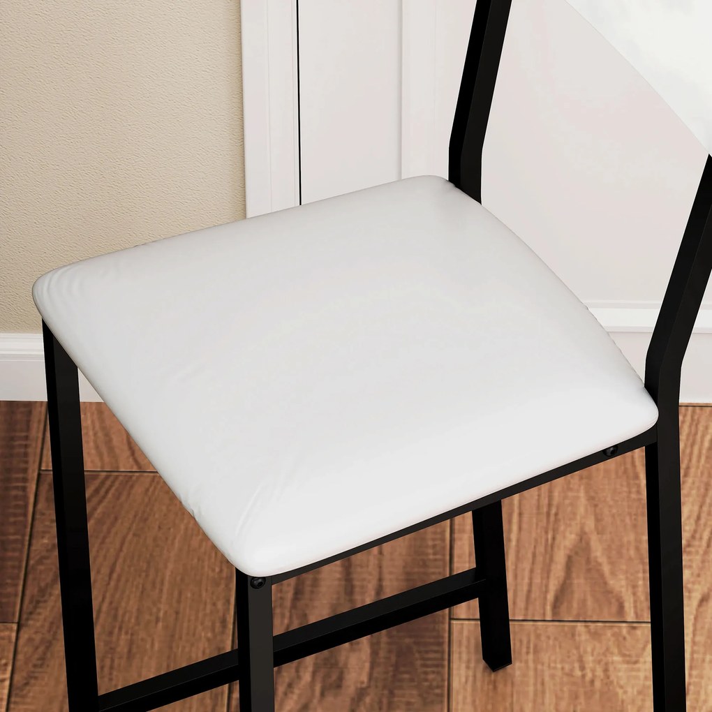 HOMCOM Set de masă de bar cu taburete, abatere pliabilă, casete pentru vin, suport pahare, rafturi și suporturi pentru picioare, alb | Aosom Romania