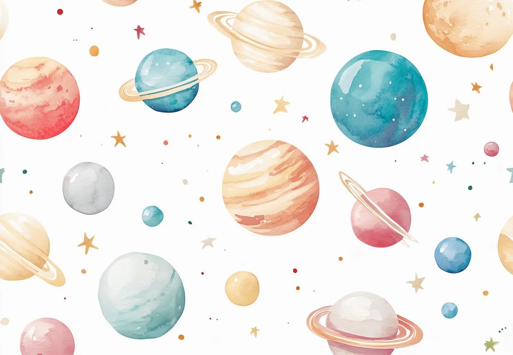 Fototapet - Planete colorate (147x102 cm)