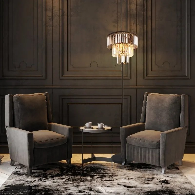 Lampadar design modern NAXIS 3L negru/fumuriu