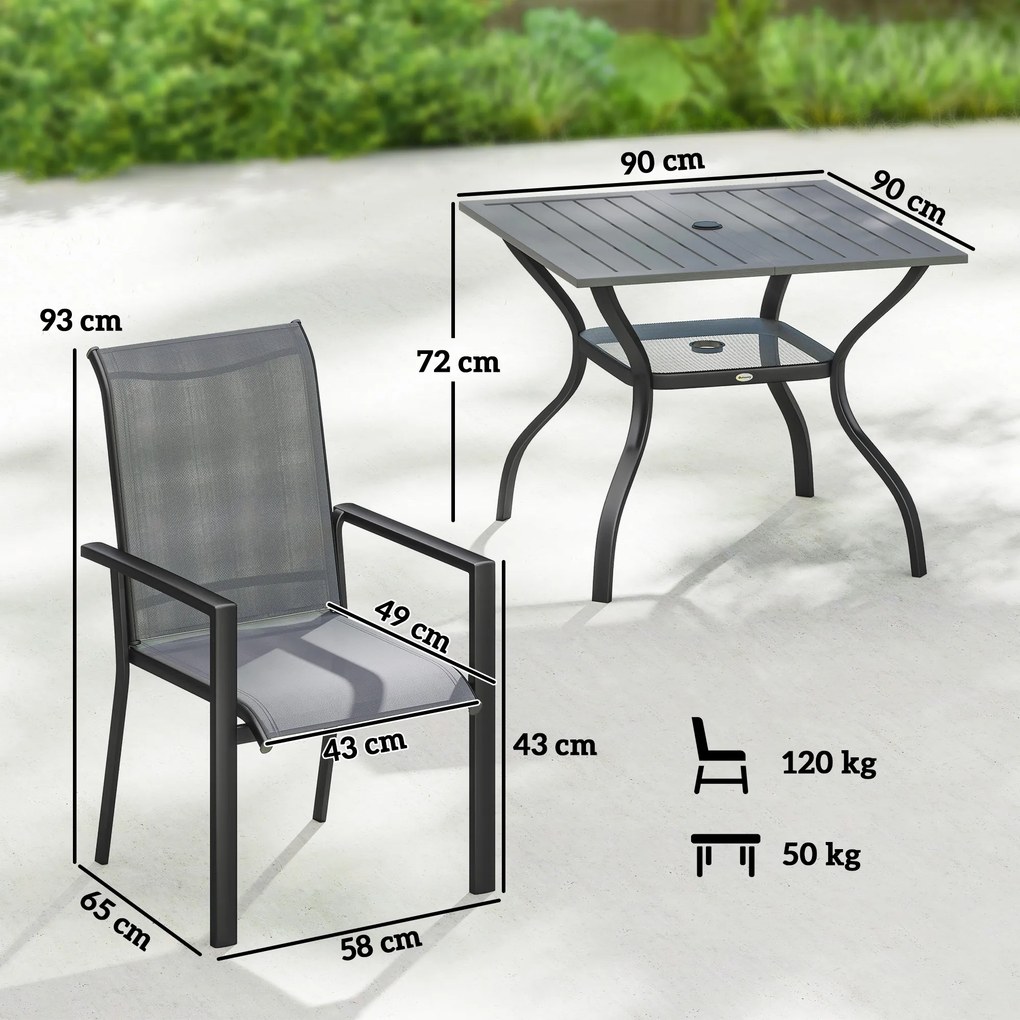 Outsunny scaune și masă de exterior din lemn și metal | Aosom Romania